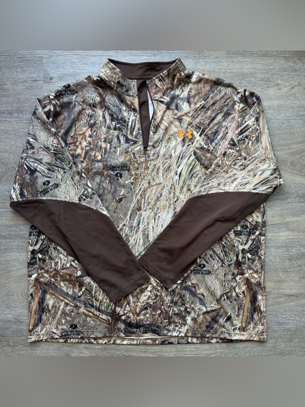 Under Armour Realtree Camo Quarter-Zip Pullover- Brown/Green XXL
